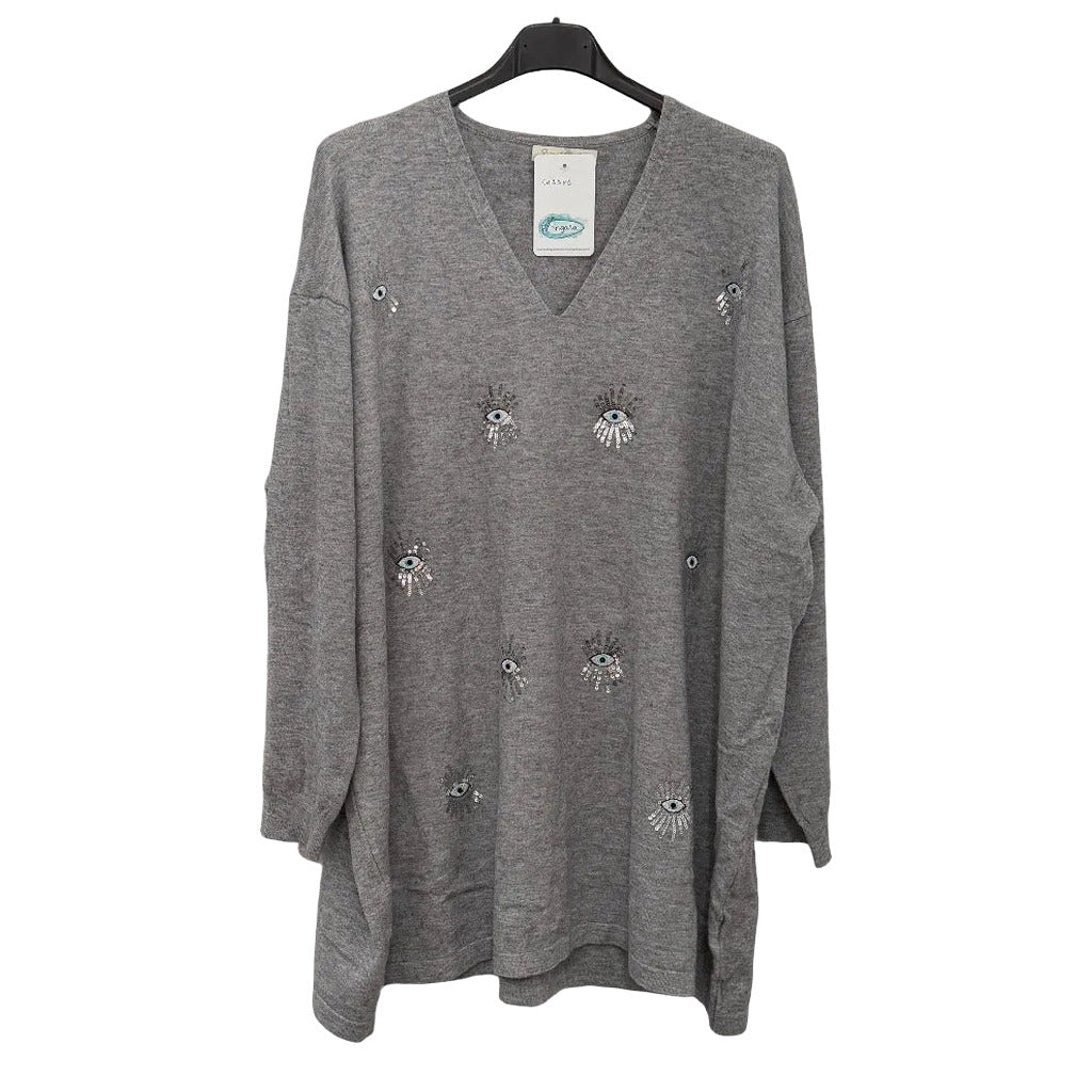 Jersey cobaya en color Gris sobre fondo blanco para mujer Angara Moda