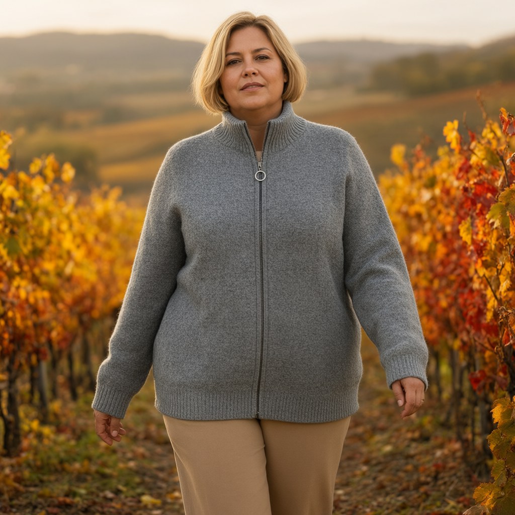 Chaqueta aguti con una modelo para mujer Angara Moda