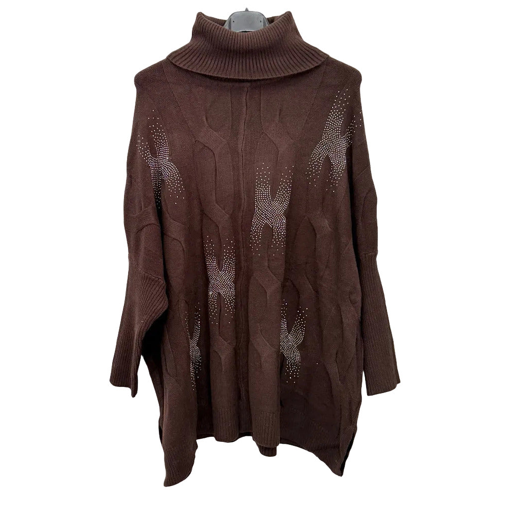 Jersey puercoespin en color Chocolate sobre fondo blanco para mujer Angara Moda