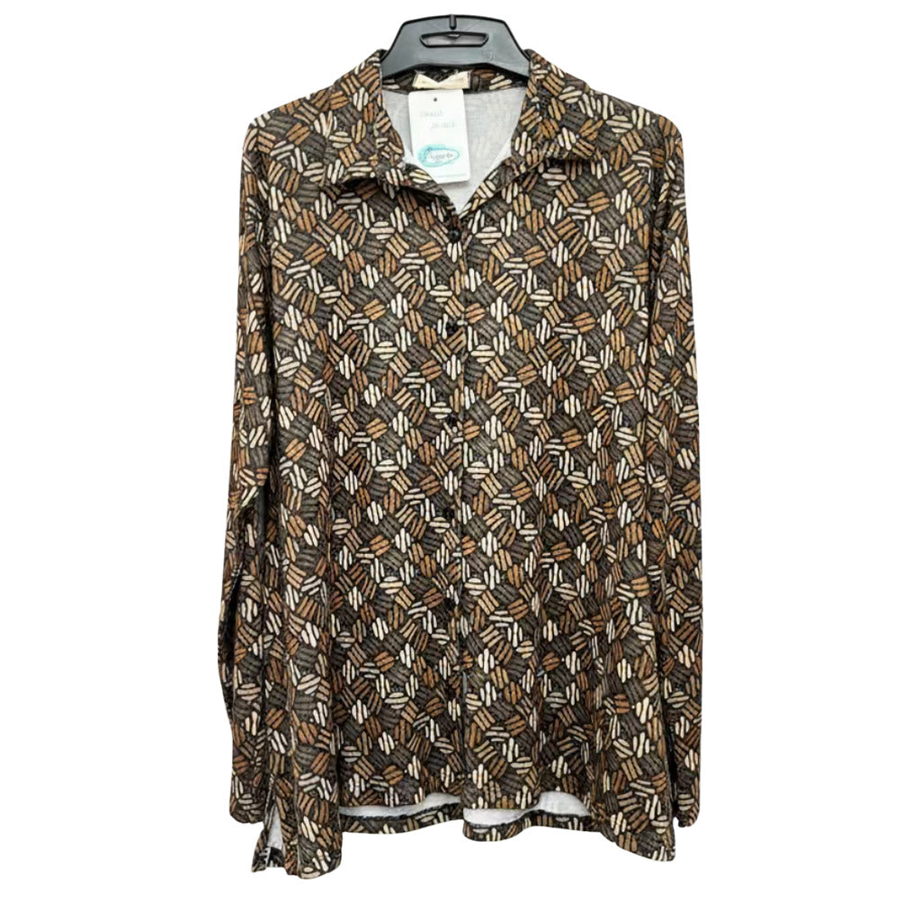 Camisa Málaga en color Geométrico sobre fondo blanco para mujer Angara Moda