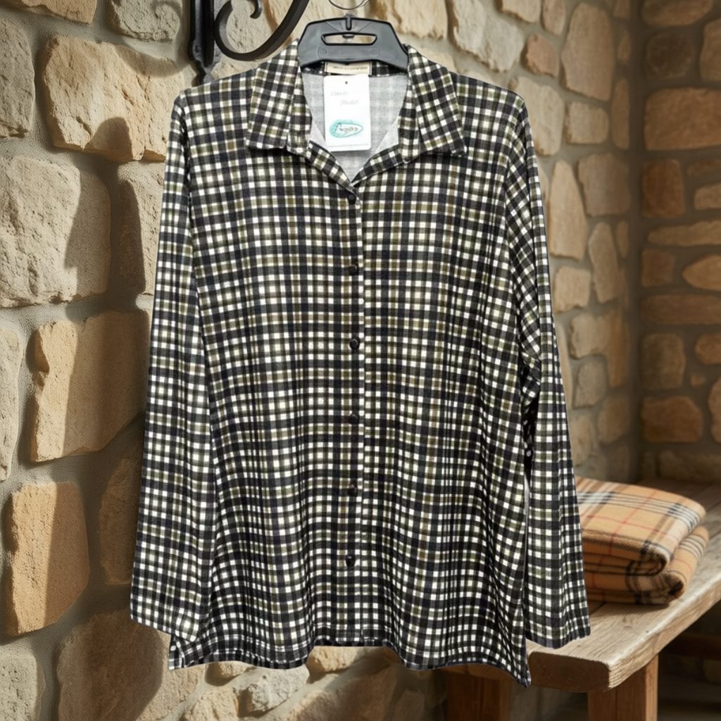 Camisa Málaga colgada en un ambiente para mujer Angara Moda