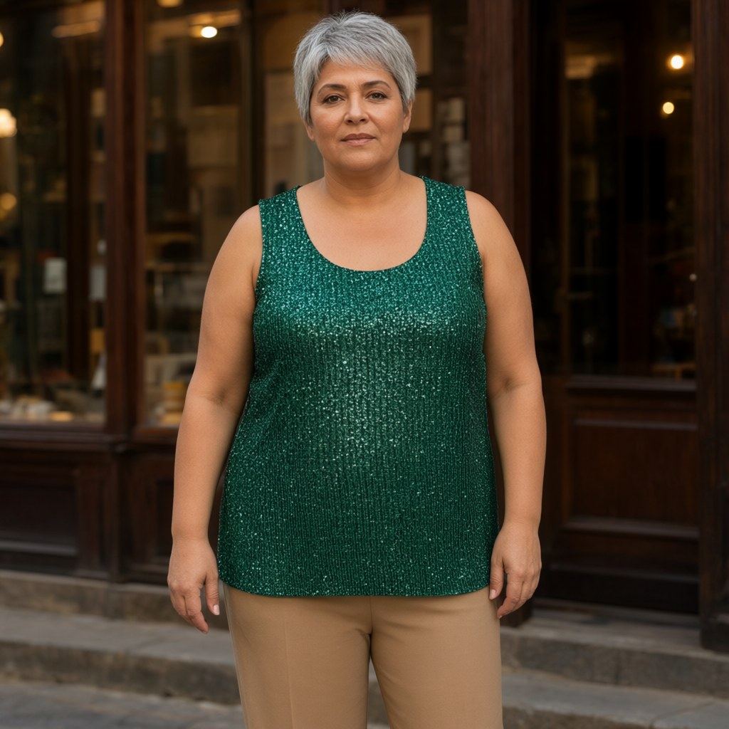 Camiseta cascada con una modelo para mujer Angara Moda
