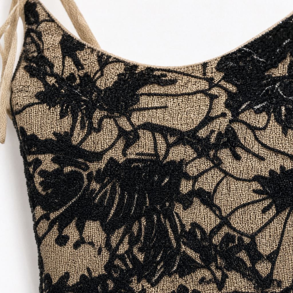 Detalle del tejido de Vestido Madrid río para mujer Angara Moda