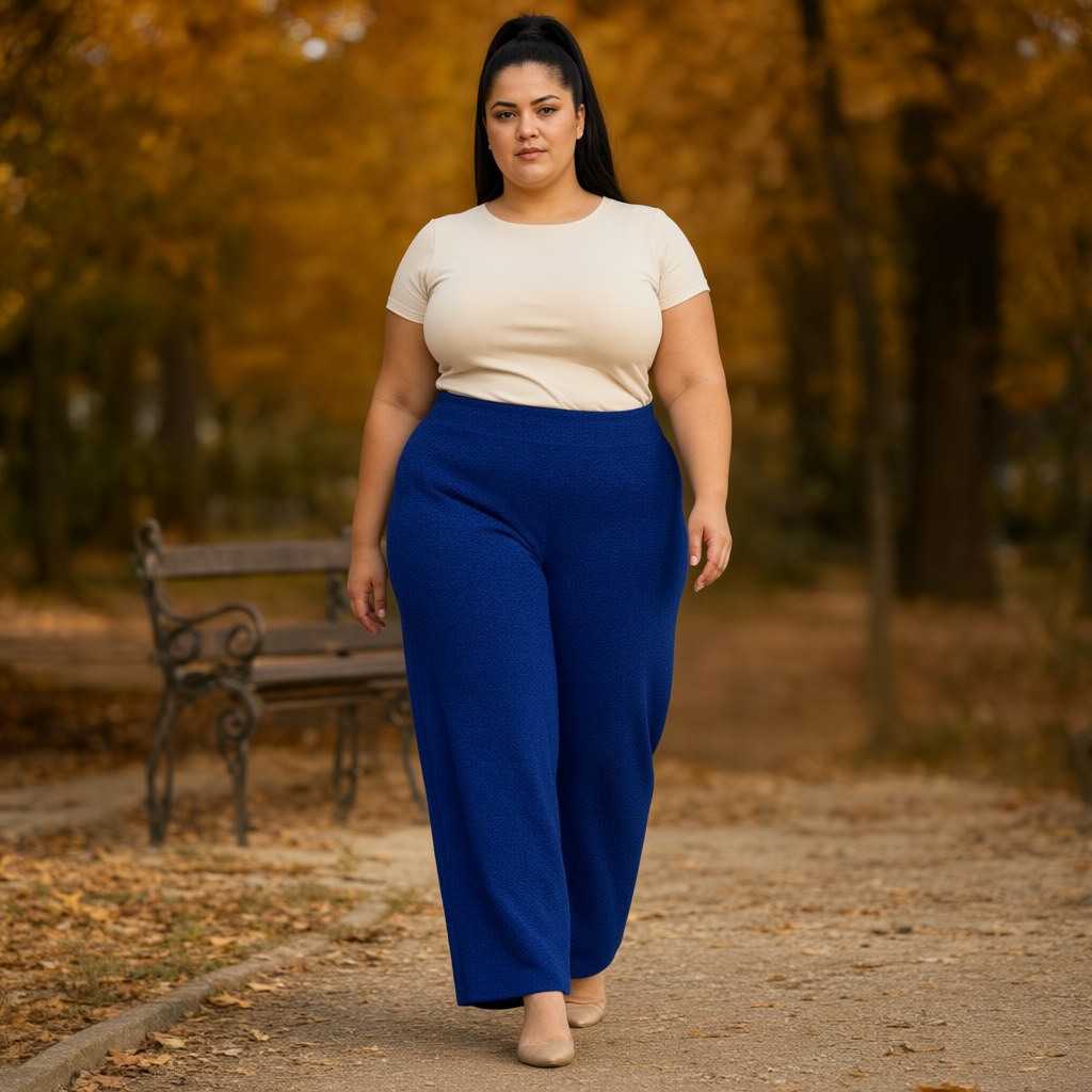 Pantalón gold Apple con una modelo para mujer Angara Moda