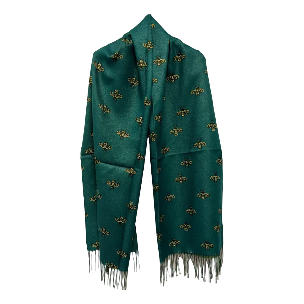 Bufanda Libelula en color Verde sobre fondo blanco para mujer Angara Moda