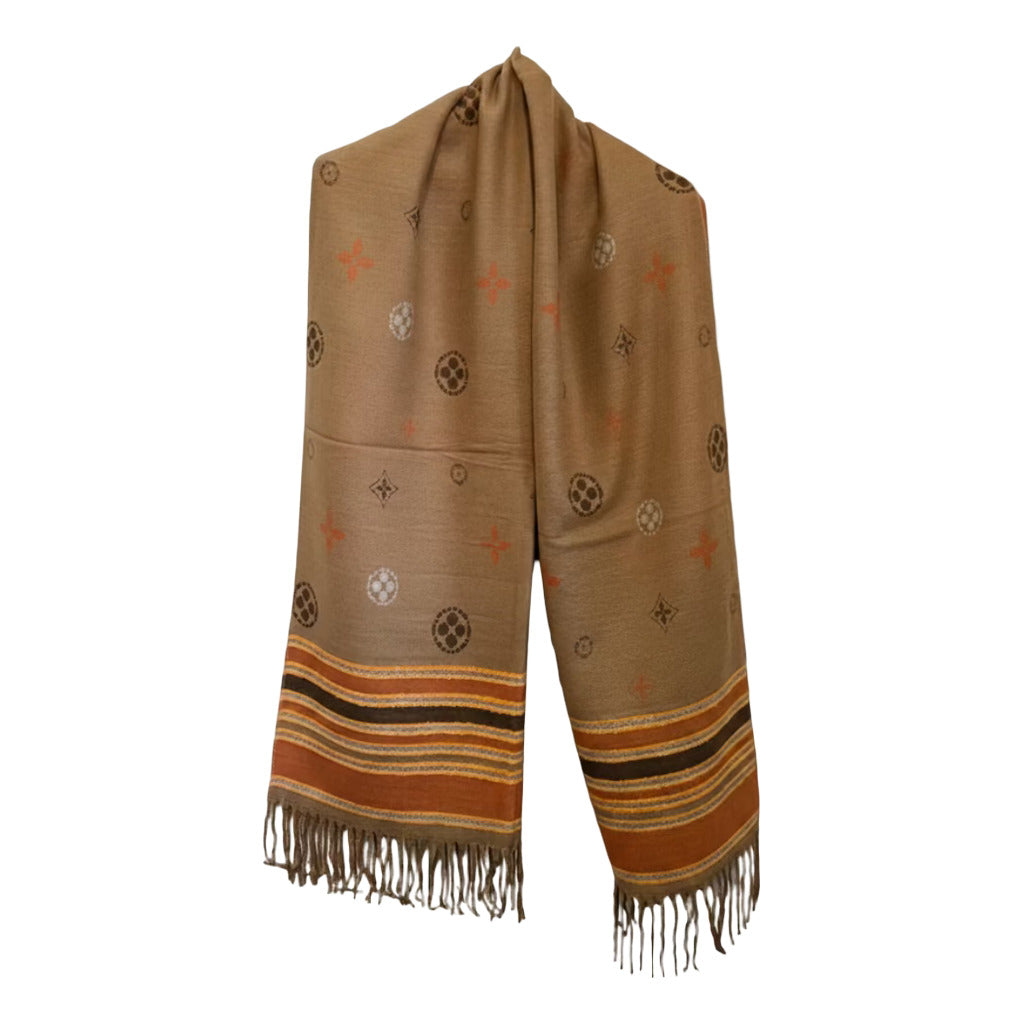 Bufanda Efímera en color Camel sobre fondo blanco para mujer Angara Moda