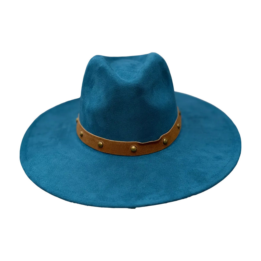 Sombrero Grillo en color Azul pato sobre fondo blanco para mujer Angara Moda