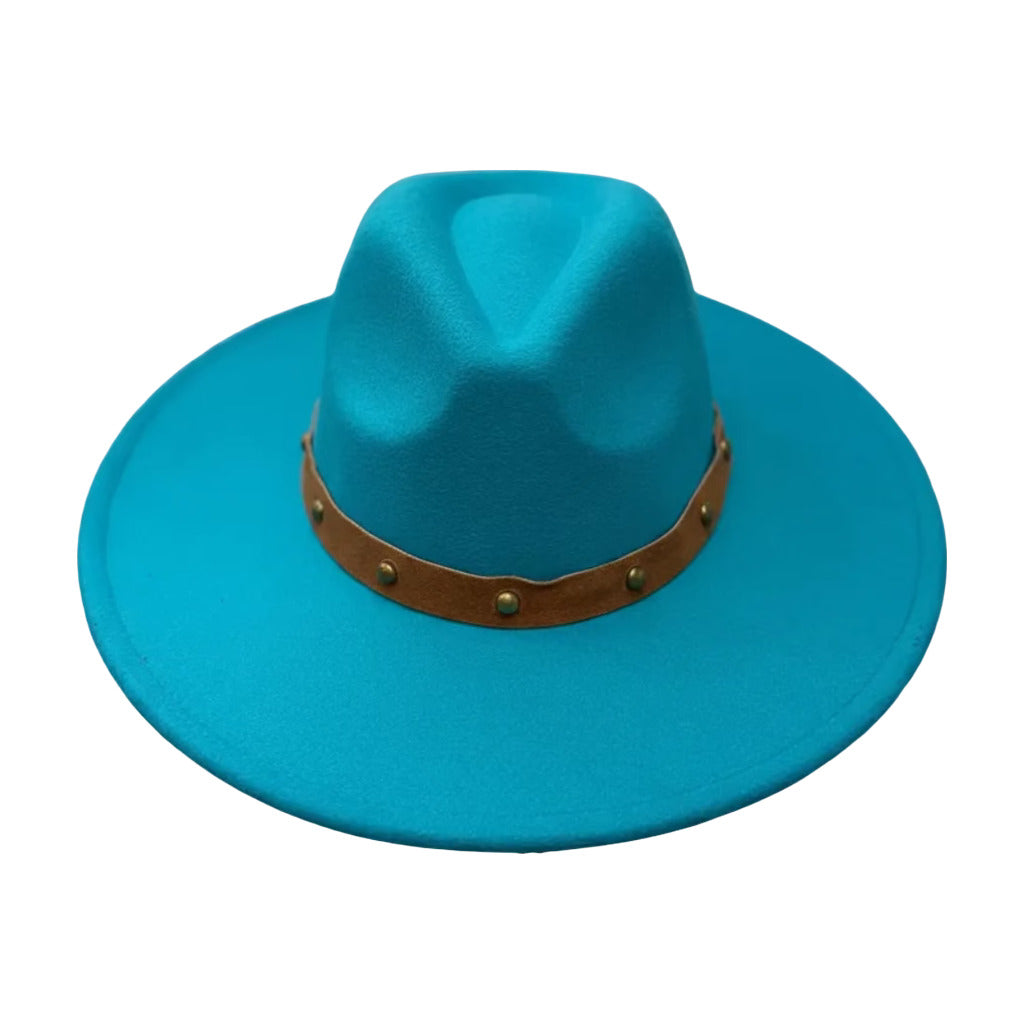Sombrero Grillo en color Azul turquesa sobre fondo blanco para mujer Angara Moda