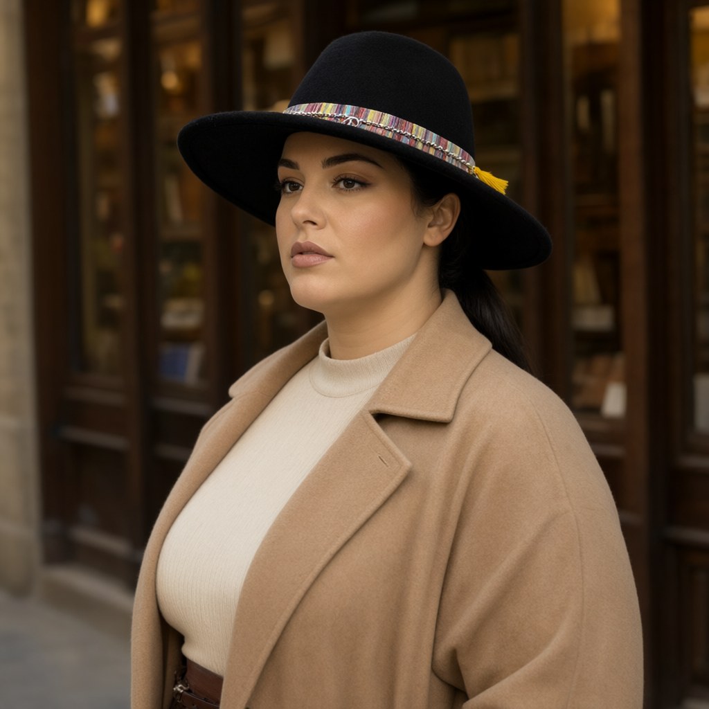 Sombrero Canutillo con una modelo para mujer Angara Moda