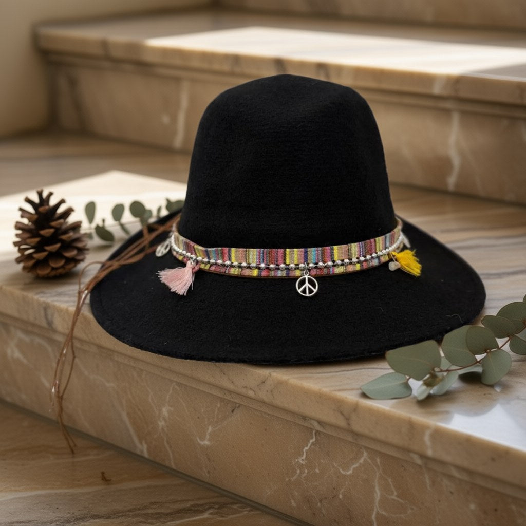 Sombrero Canutillo sobre una superficie para mujer Angara Moda