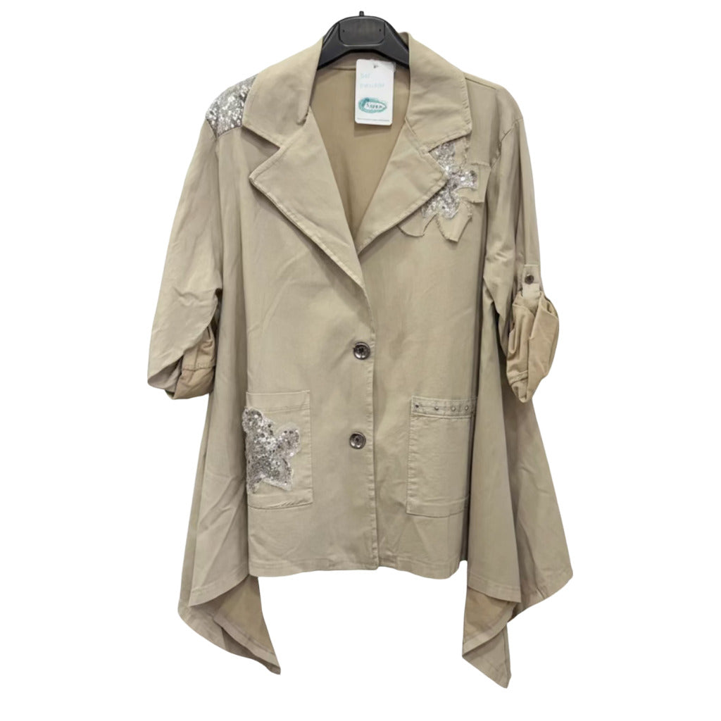 Blazer avellana en color Gris topo sobre fondo blanco para mujer Angara Moda