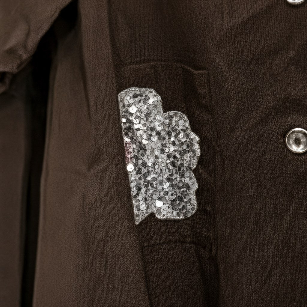 Detalle del tejido de Blazer avellana para mujer Angara Moda