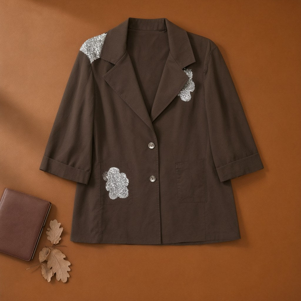 Blazer avellana desde arriba para mujer Angara Moda