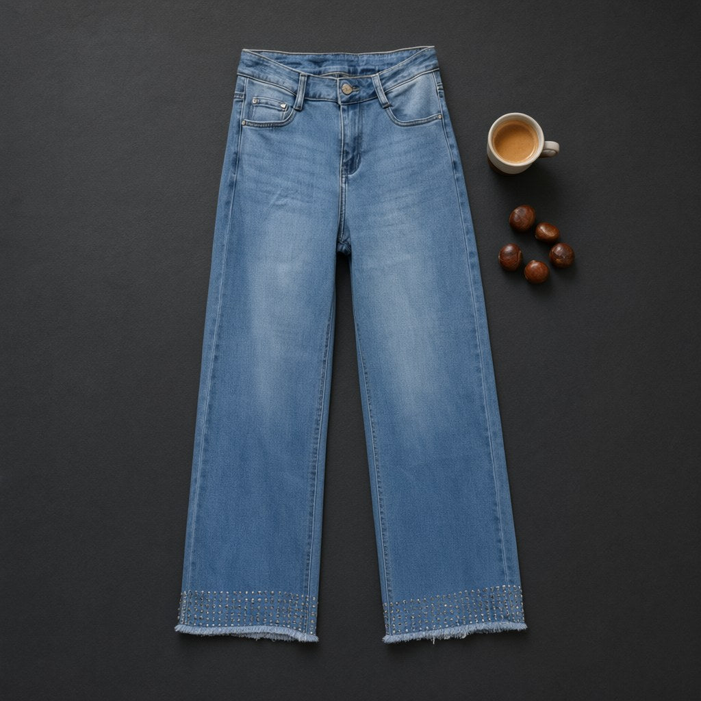 Pantalón vaquero cereza desde arriba para mujer Angara Moda