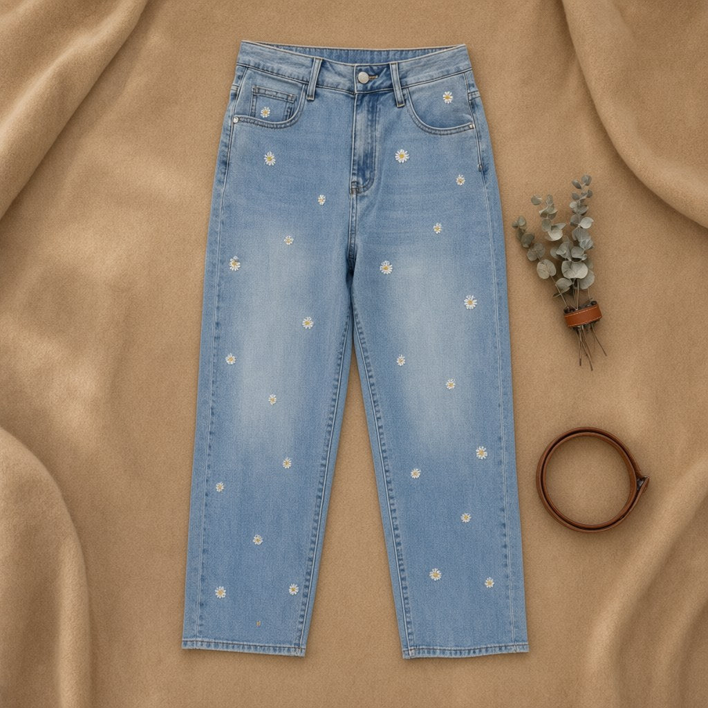 Pantalon vaquero frambuesa desde arriba para mujer Angara Moda
