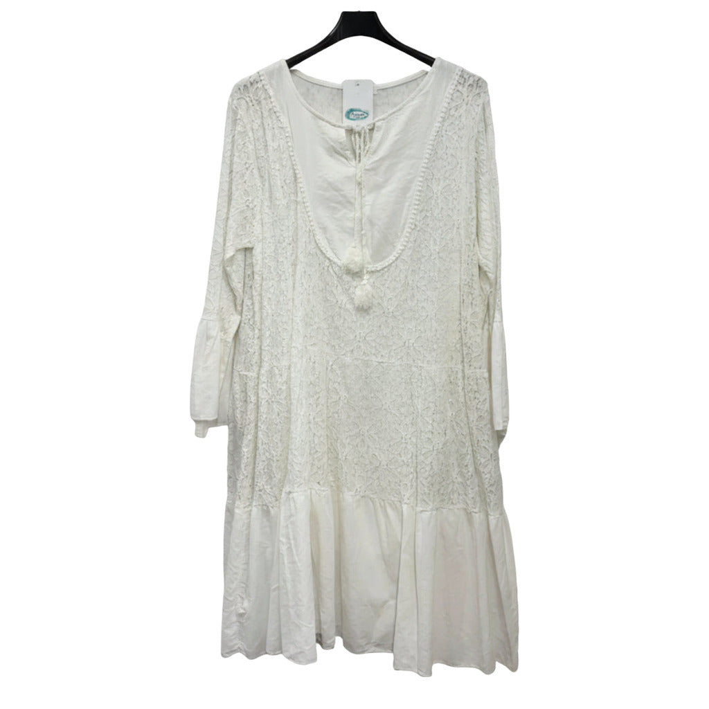 Vestido lampedusa en color Blanco sobre fondo blanco para mujer Angara Moda