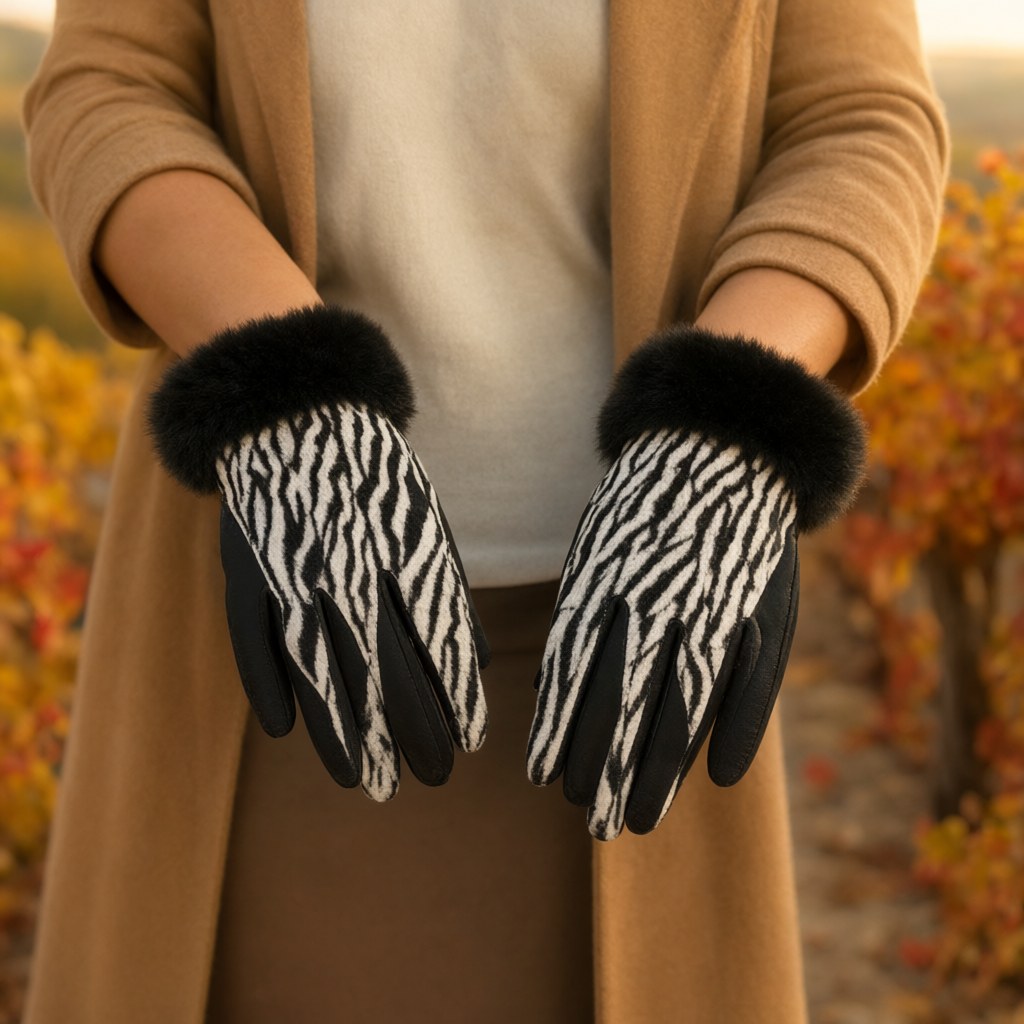 Guantes Támesis con una modelo para mujer Angara Moda