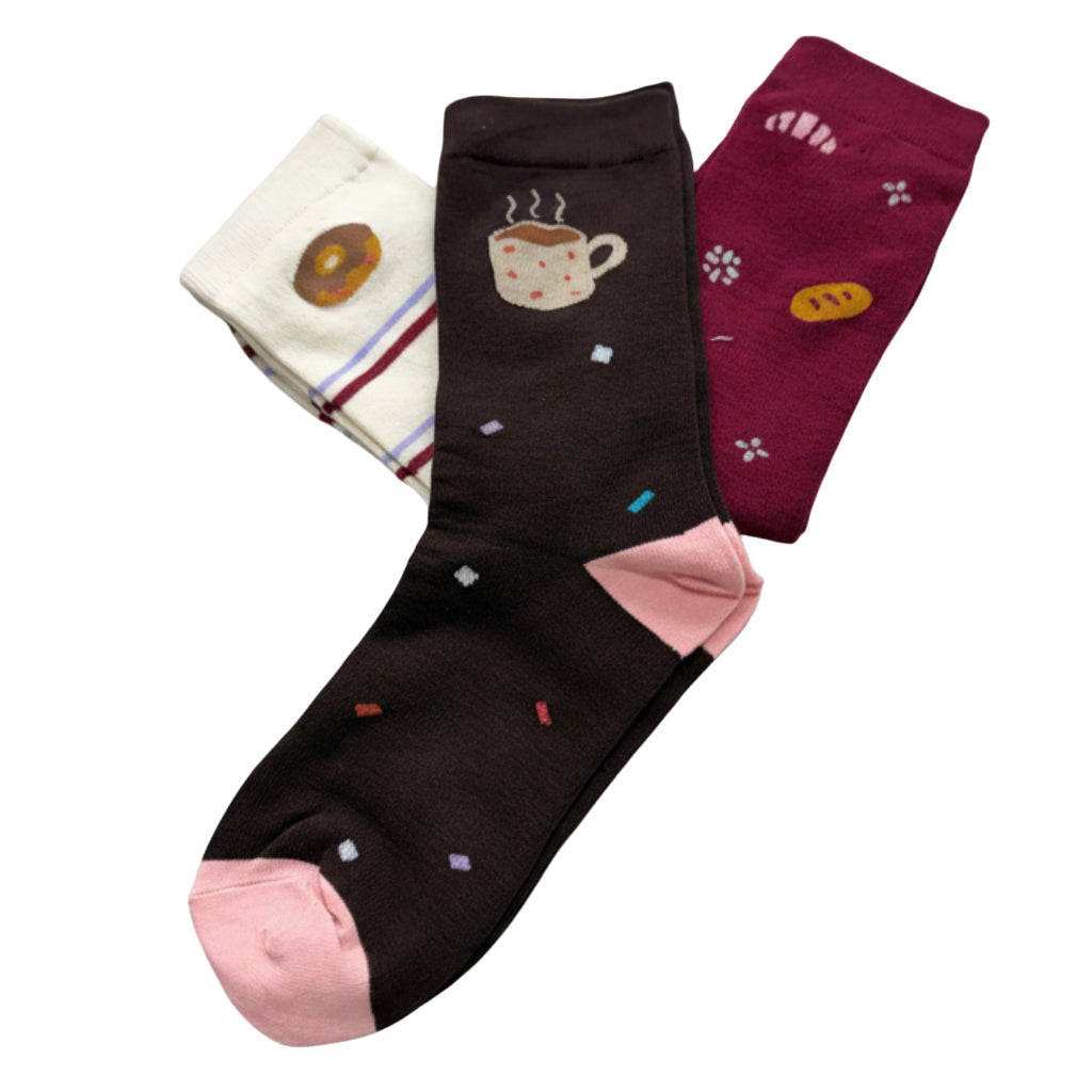 Calcetines amapola sobre fondo blanco para mujer Angara Moda