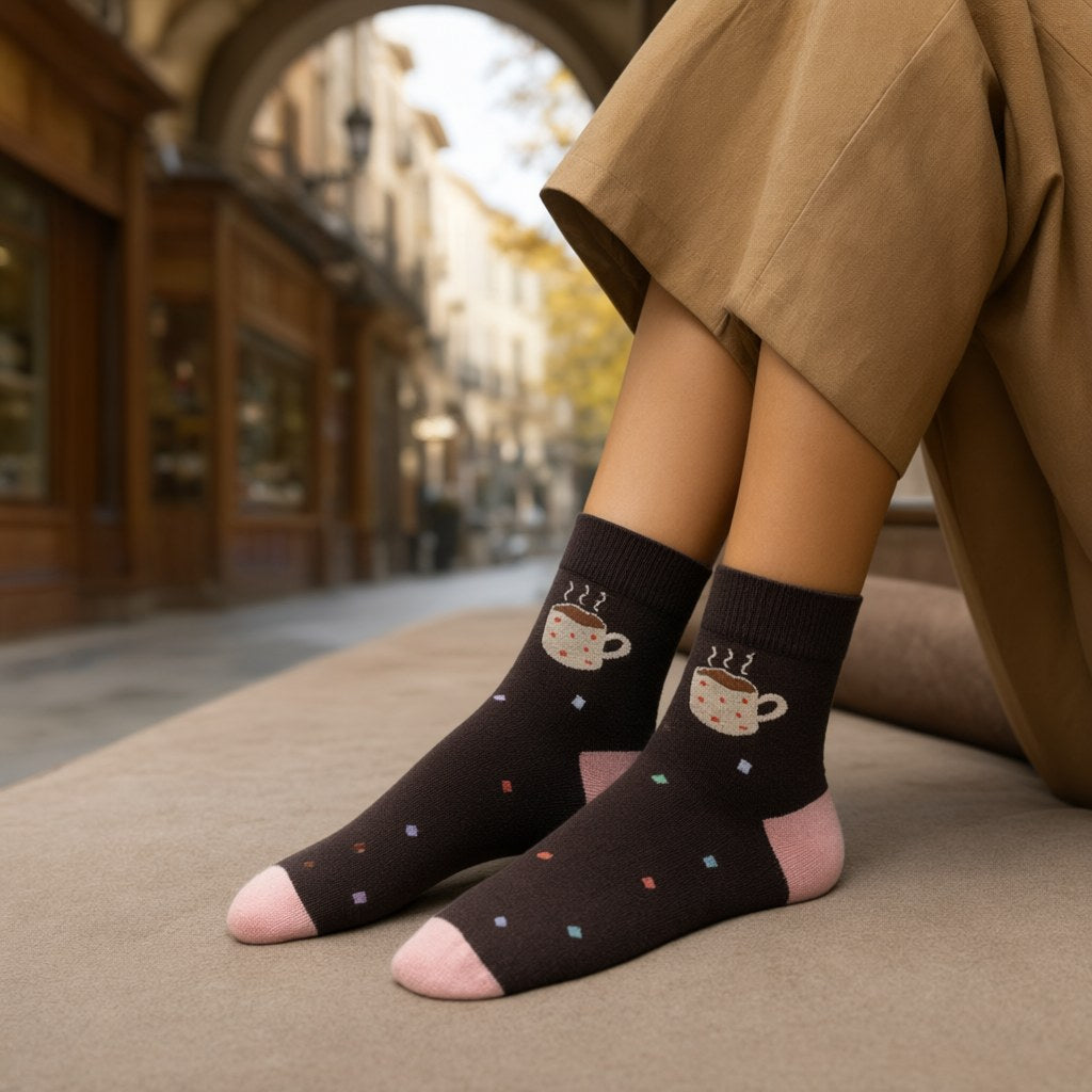 Calcetines amapola con una modelo para mujer Angara Moda
