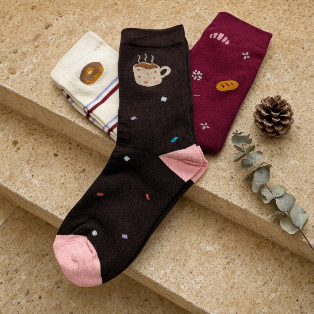 Calcetines amapola sobre una superficie para mujer Angara Moda