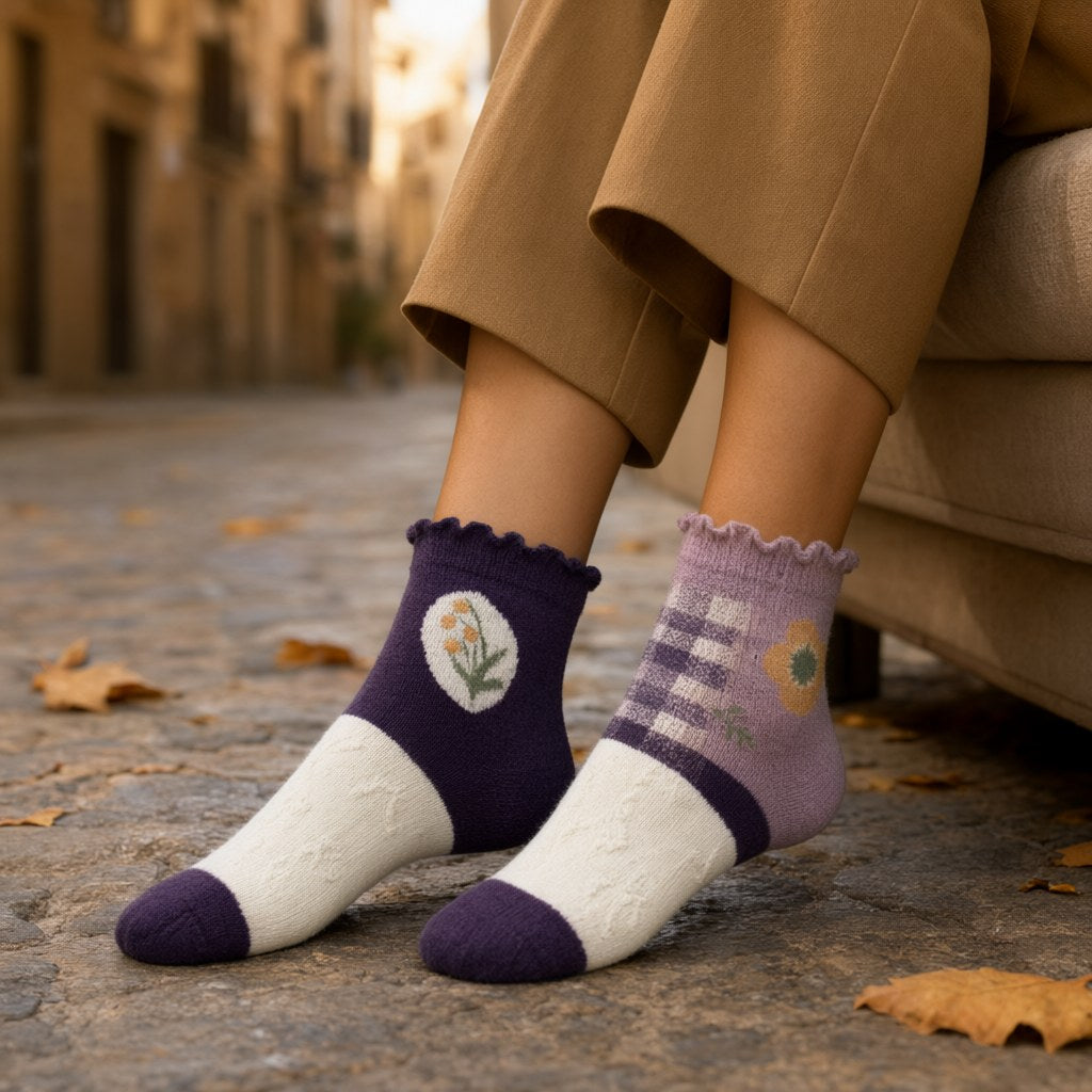 Calcetines rosa con una modelo para mujer Angara Moda