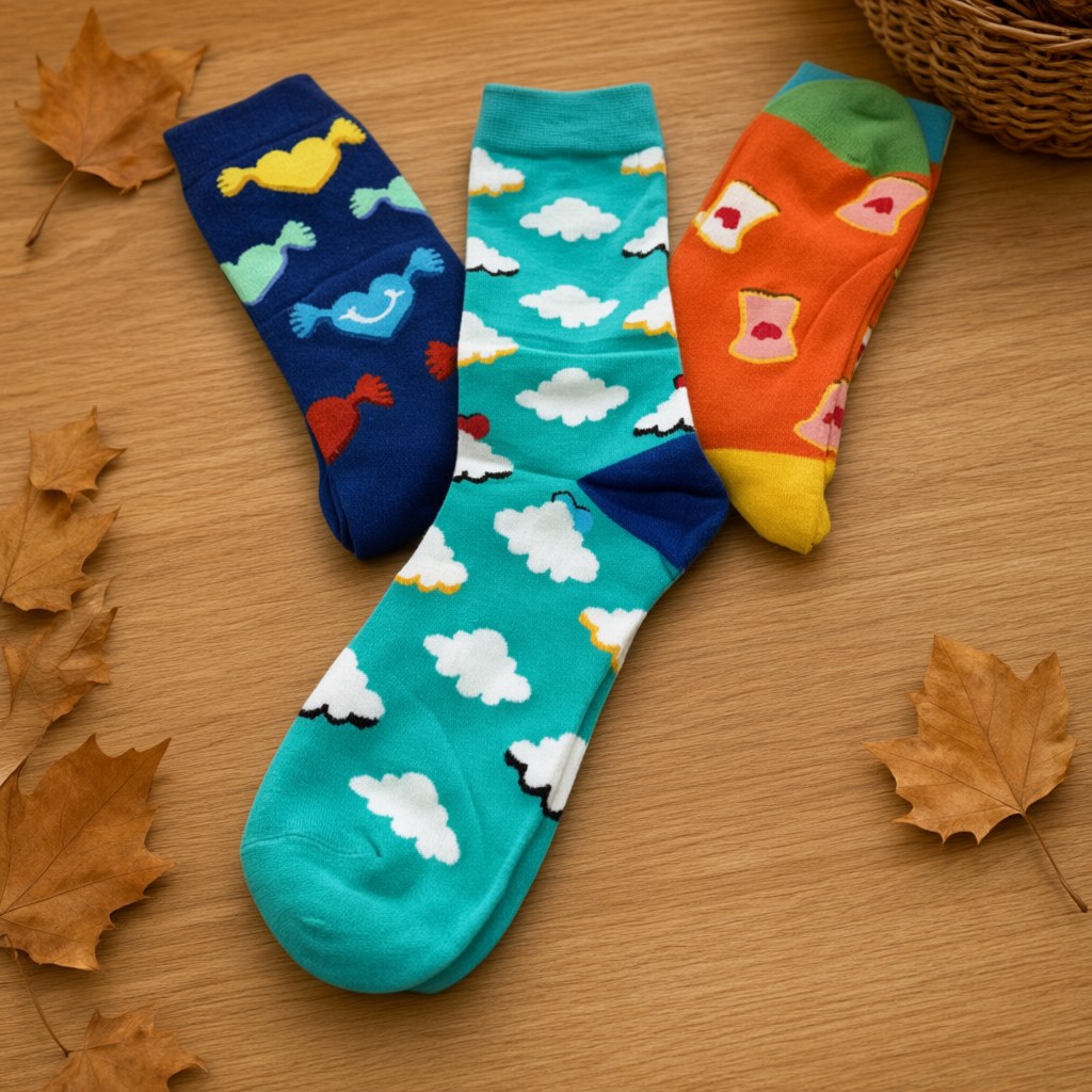 Calcetines lila sobre una superficie para mujer Angara Moda