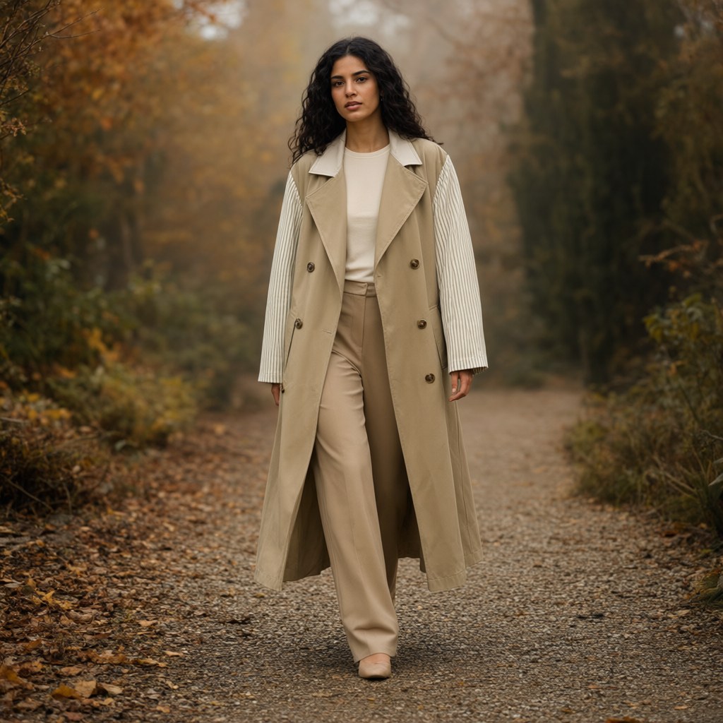 Gabardina tiare con una modelo para mujer Angara Moda