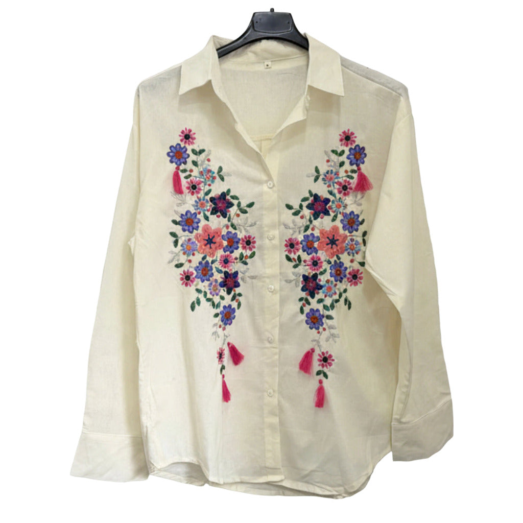 Camisa costus sobre fondo blanco para mujer Angara Moda