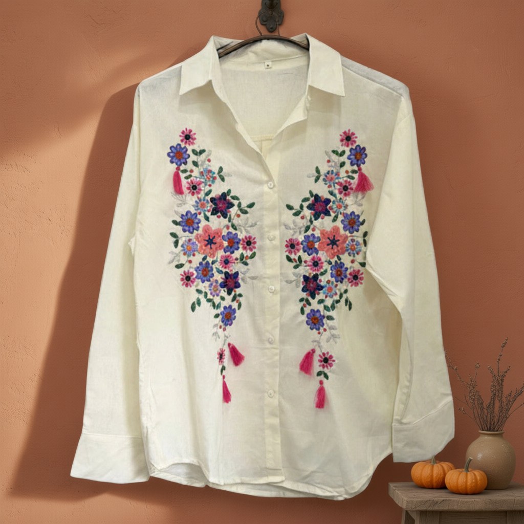 Camisa costus colgada en un ambiente para mujer Angara Moda