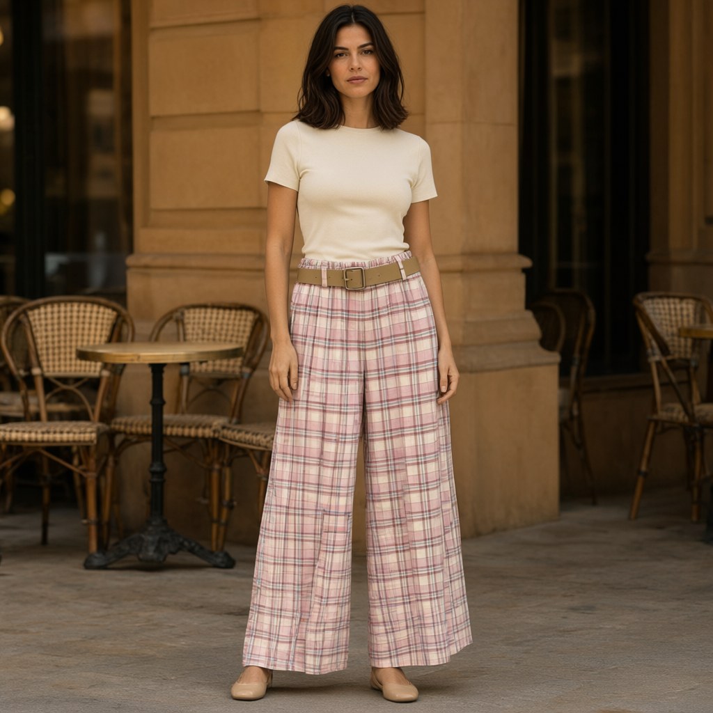 Pantalones yungas con una modelo para mujer Angara Moda