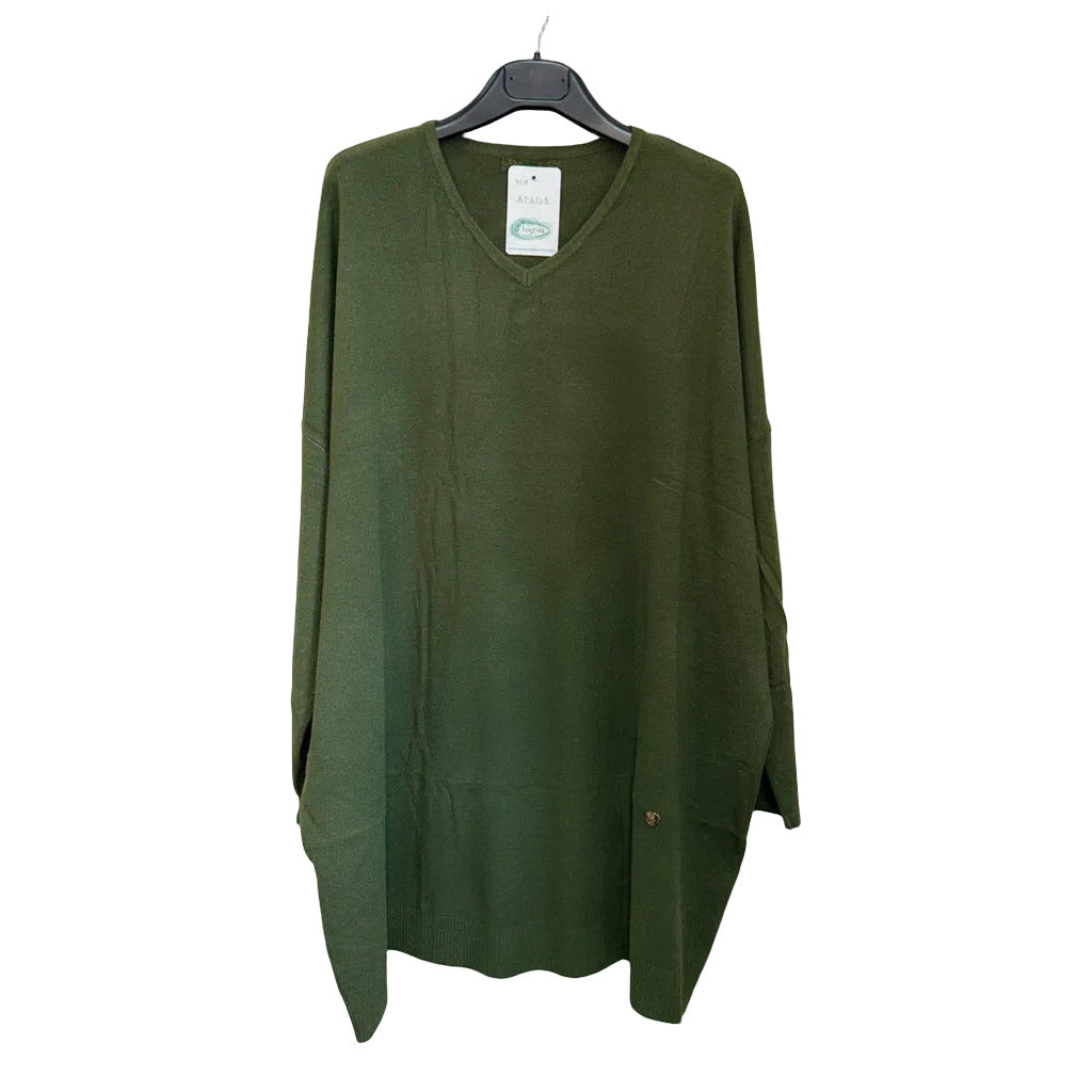 Jersey arabia en color Verde caza sobre fondo blanco para mujer Angara Moda
