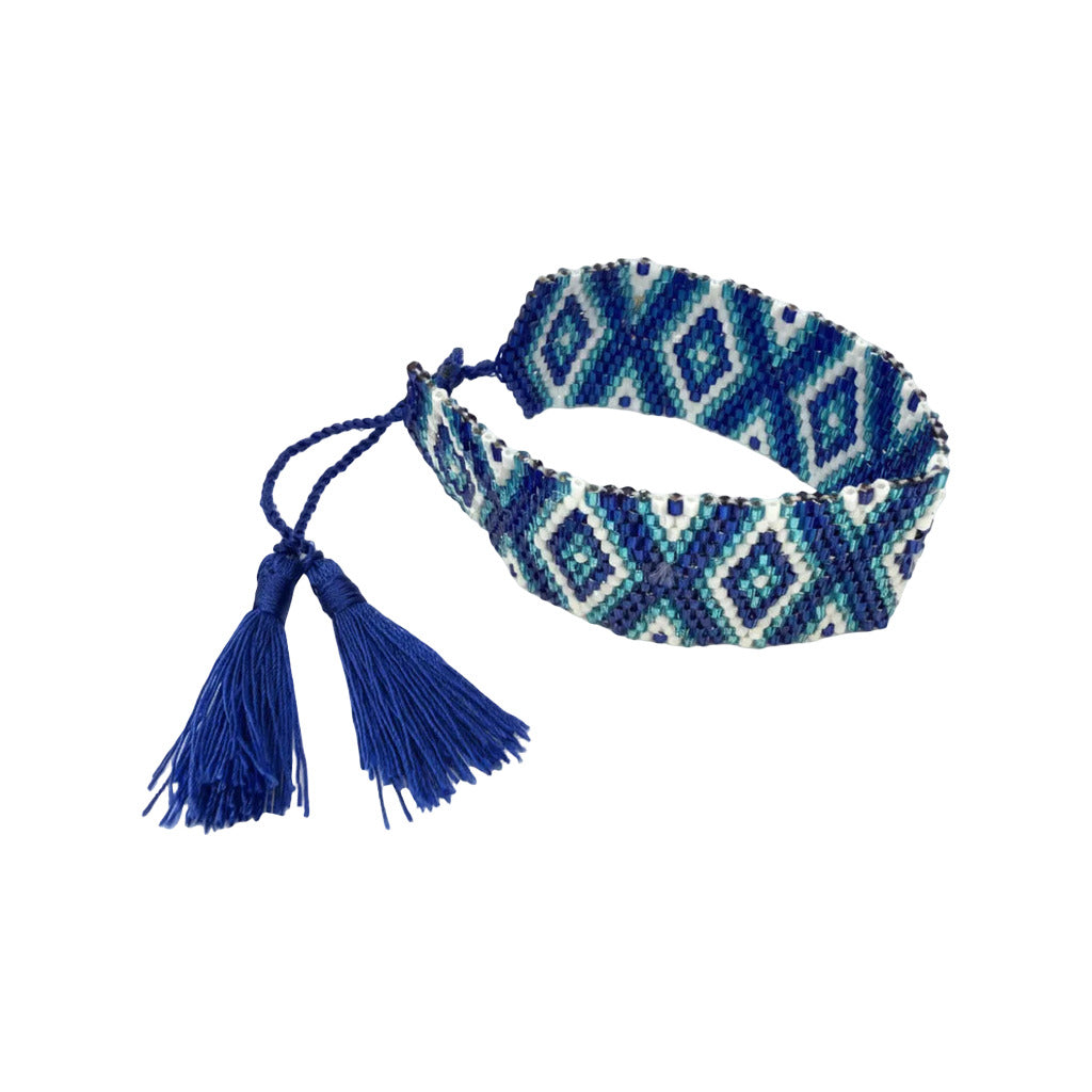 Pulsera icnita en color Azul sobre fondo blanco para mujer Angara Moda