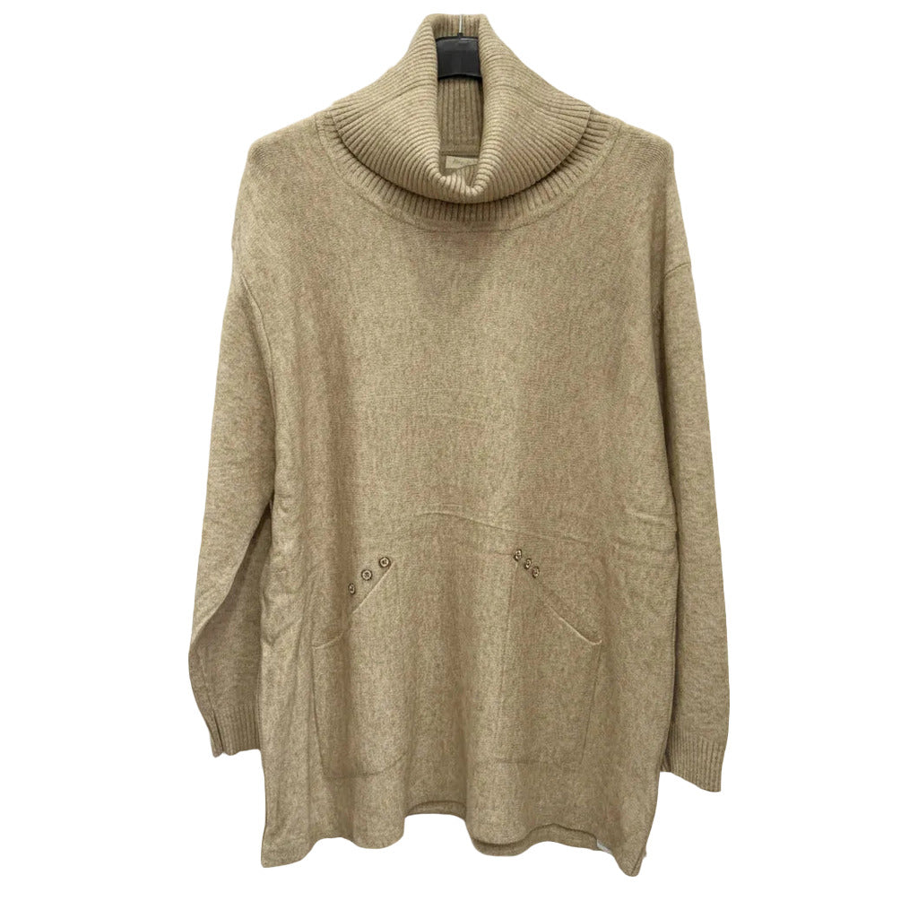 Jersey hamster en color Camel sobre fondo blanco para mujer Angara Moda