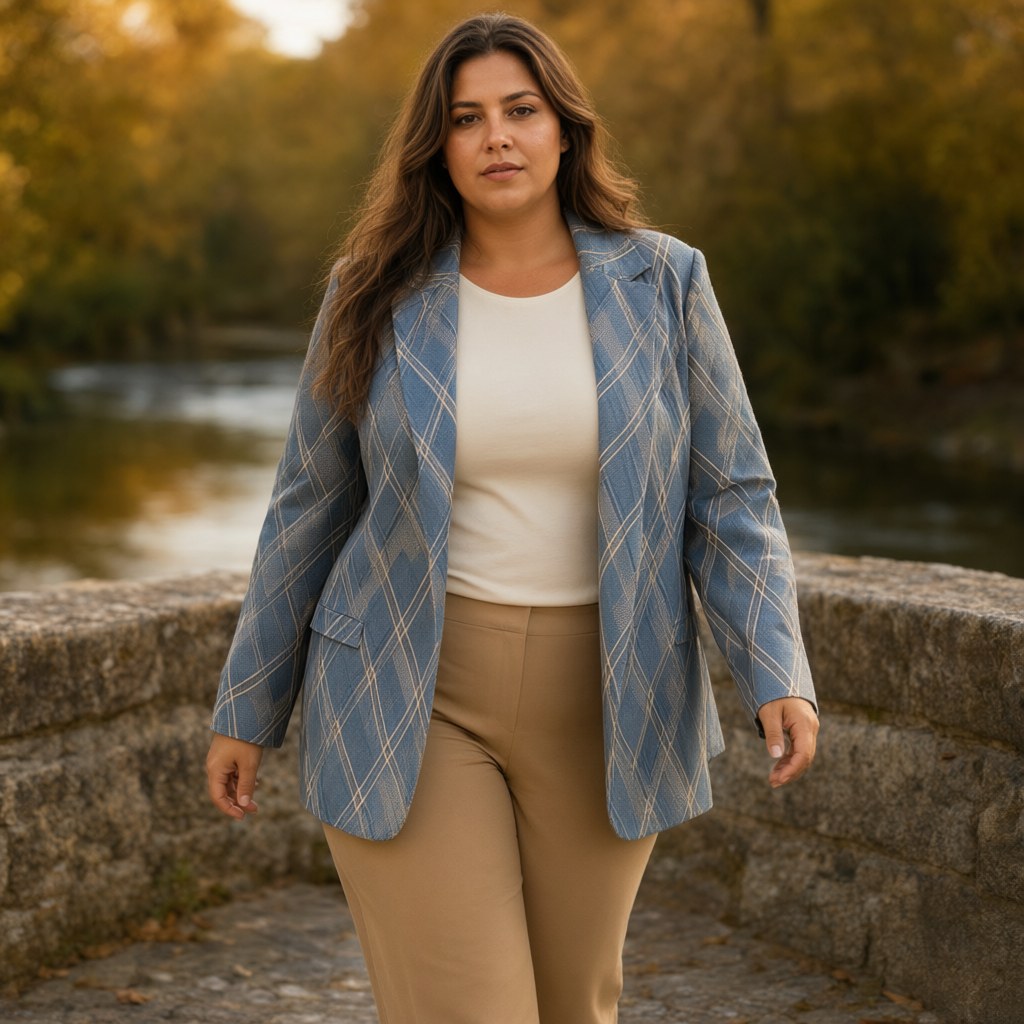 Blazer tucan con una modelo para mujer Angara Moda