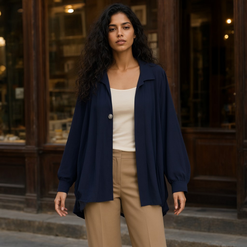 Blusa quetzal con una modelo para mujer Angara Moda