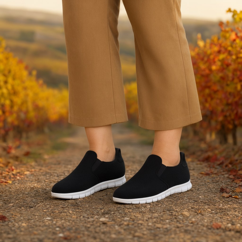 Zapatilla deportiva negra con una modelo para mujer Angara Moda
