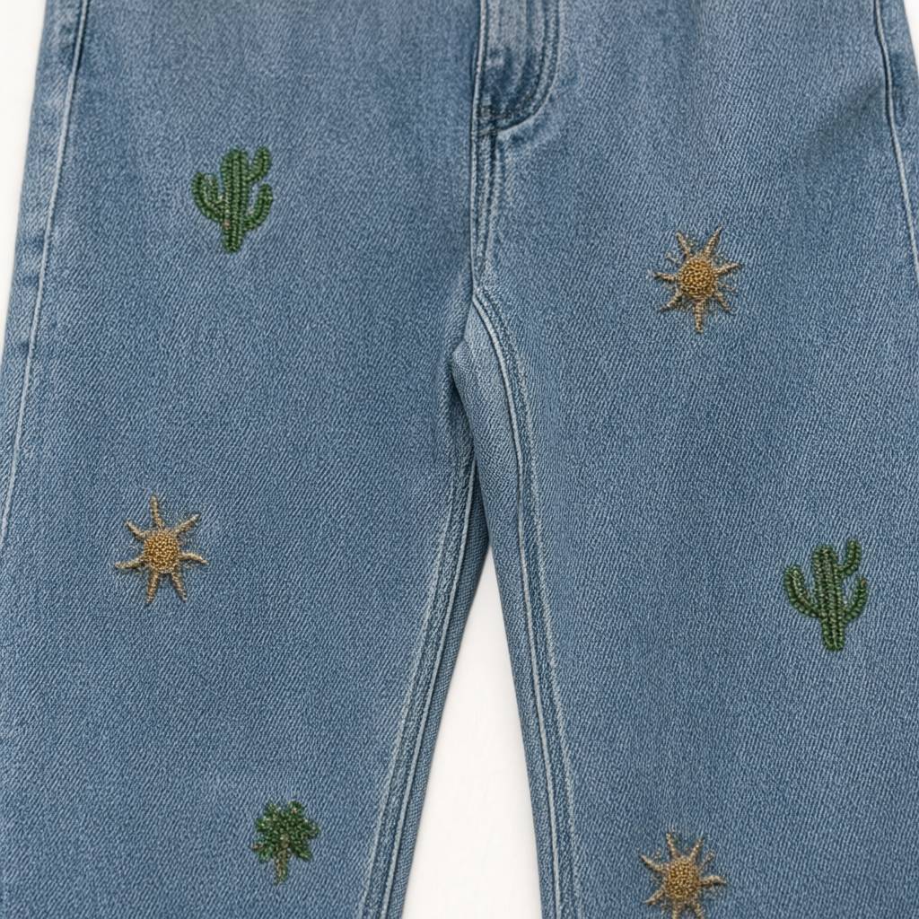 Detalle del tejido de Pantalón vaquero aurelia para mujer Angara Moda