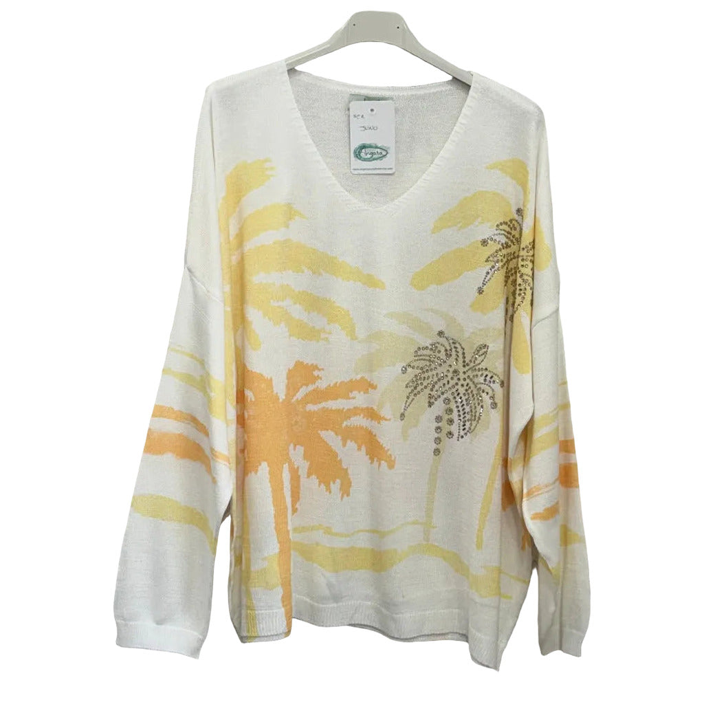 Jersey juno en color Amarillo sobre fondo blanco para mujer Angara Moda