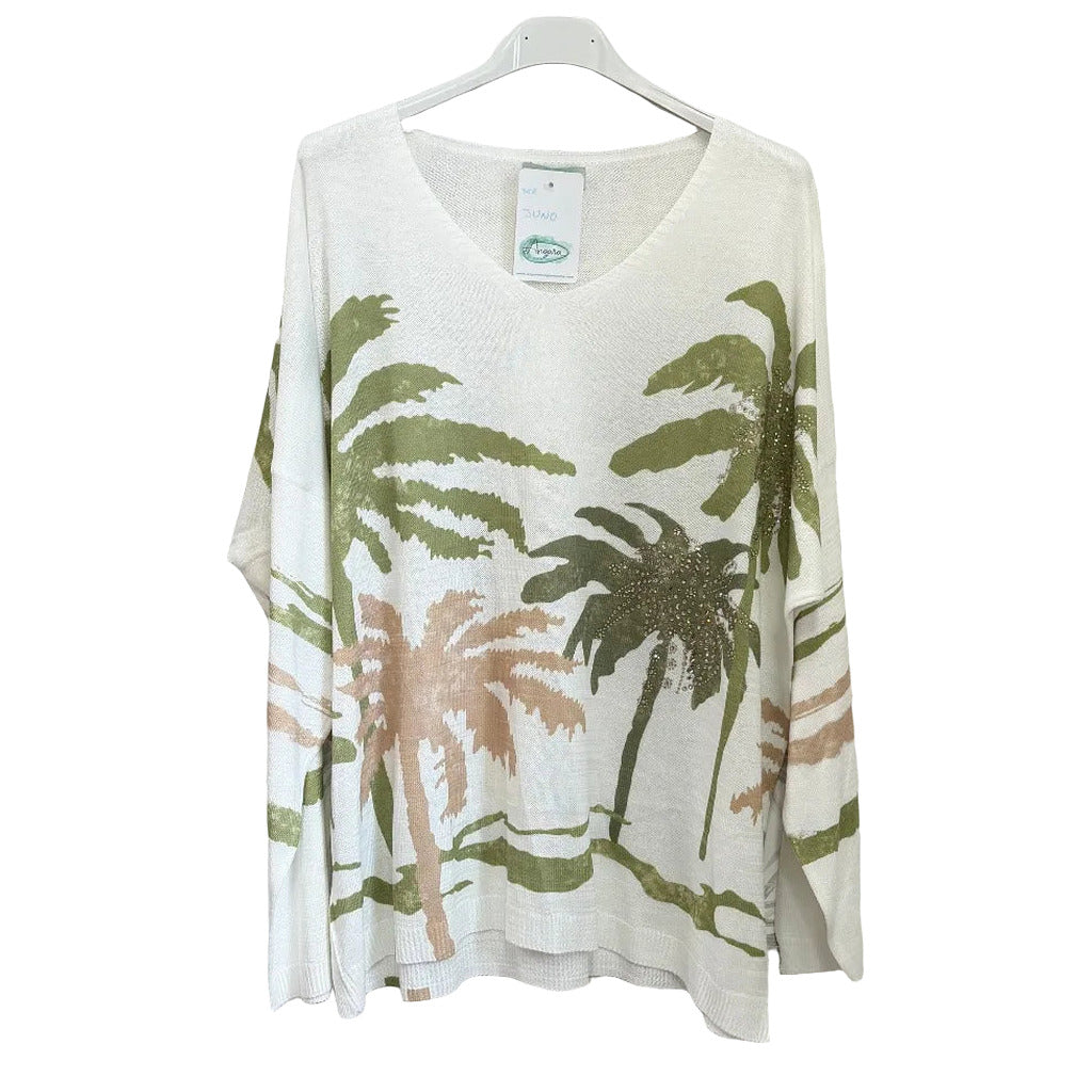 Jersey juno en color Verde pistacho sobre fondo blanco para mujer Angara Moda