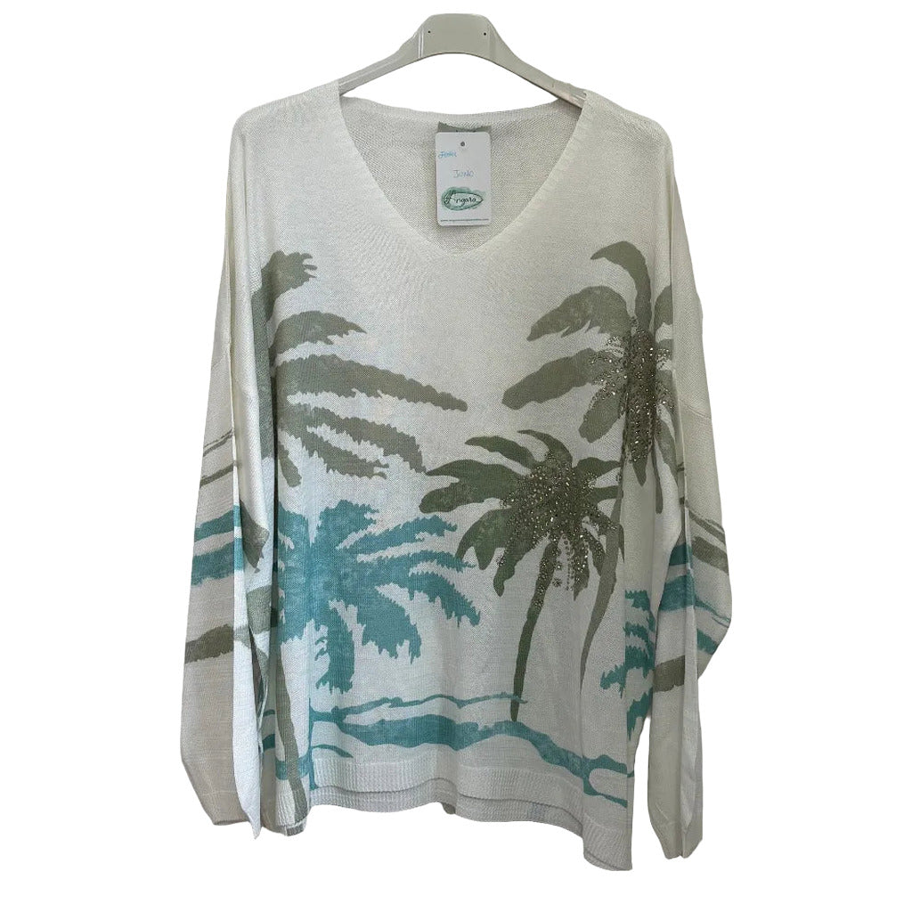 Jersey juno en color Verde agua sobre fondo blanco para mujer Angara Moda