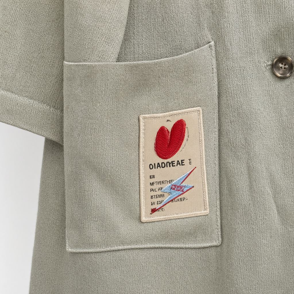 Detalle del tejido de Abrigo midi de corte blazer con solapas, botones y bolsillos Daiquiri para mujer Angara Moda