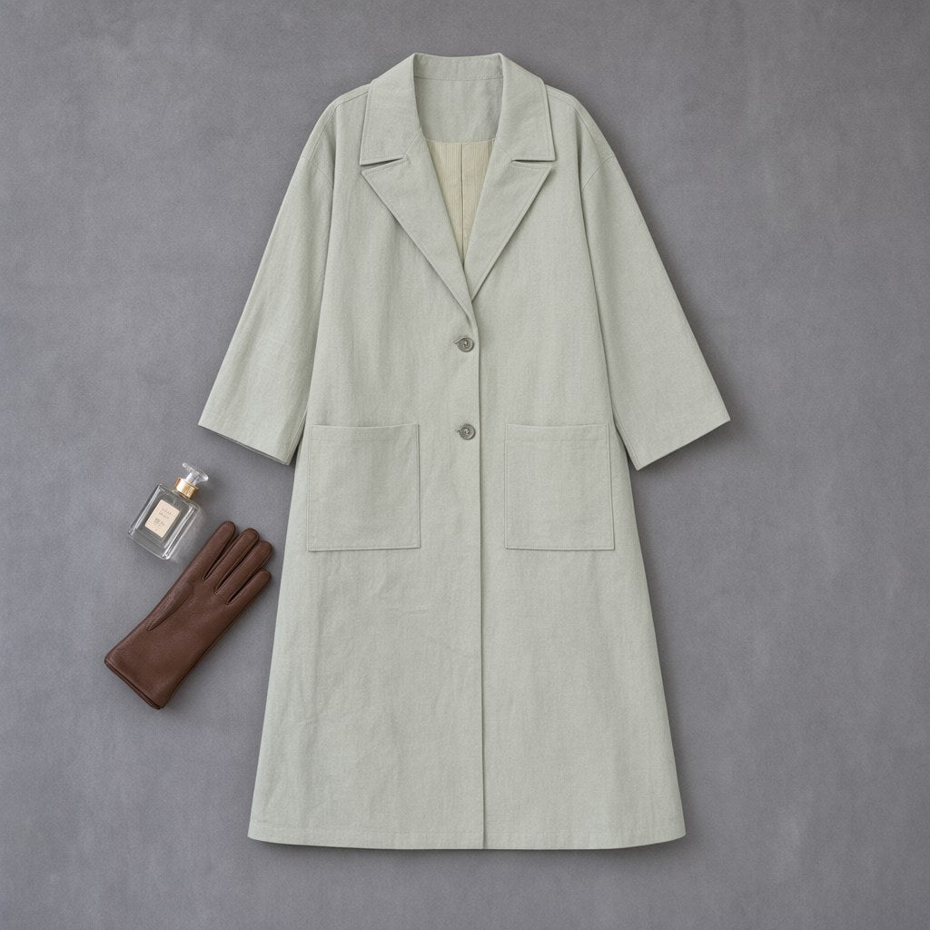 Abrigo midi de corte blazer con solapas, botones y bolsillos Daiquiri desde arriba para mujer Angara Moda
