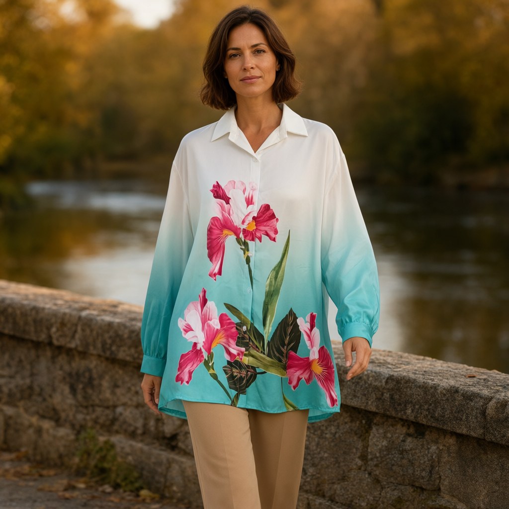 Camisa margarita con una modelo para mujer Angara Moda