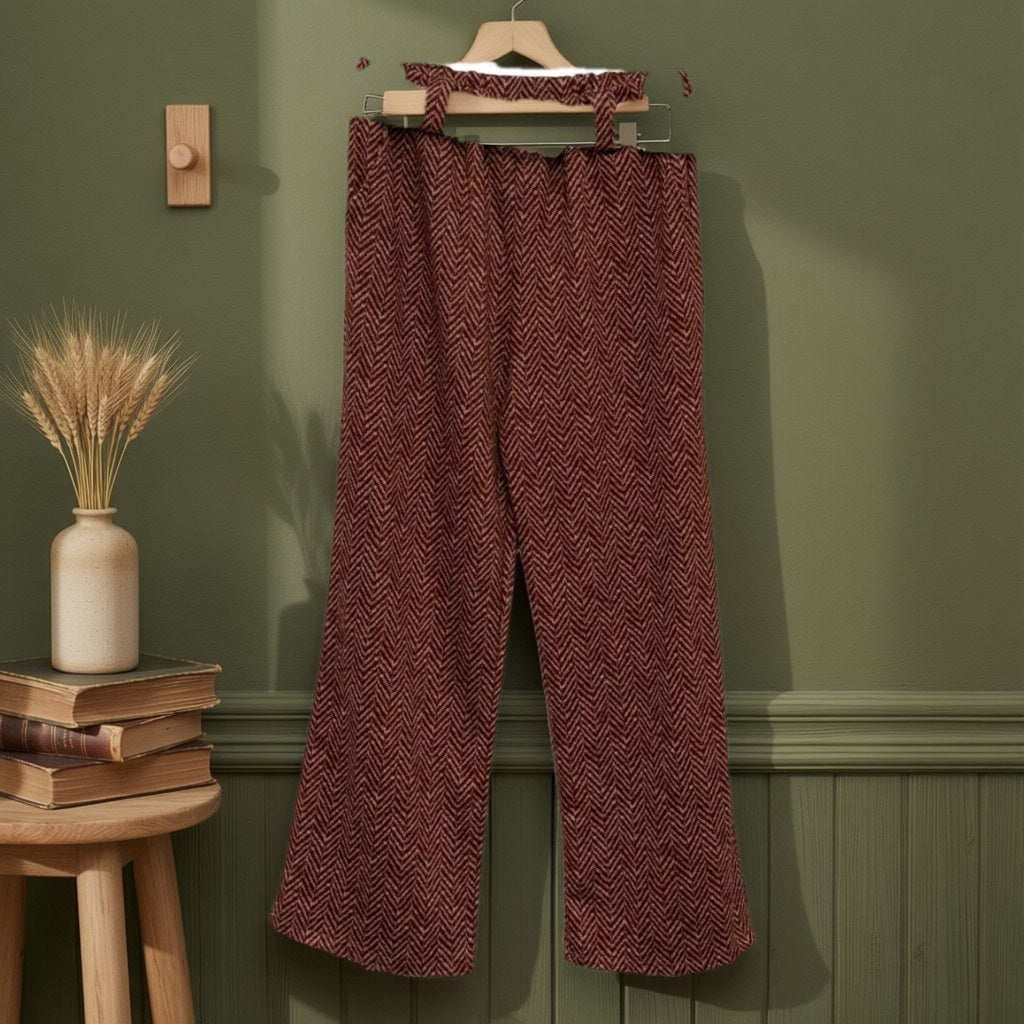 Pantalon almendra colgada en un ambiente para mujer Angara Moda