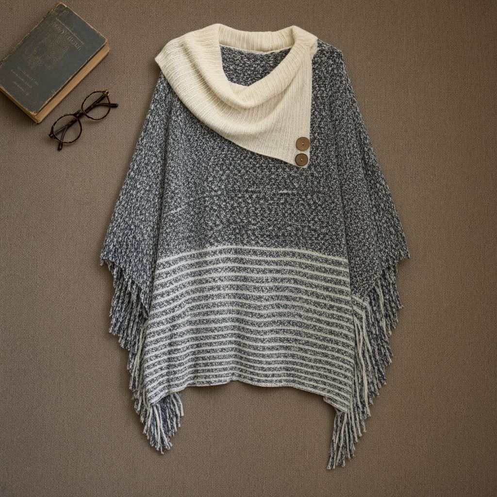 Poncho gardenia desde arriba para mujer Angara Moda