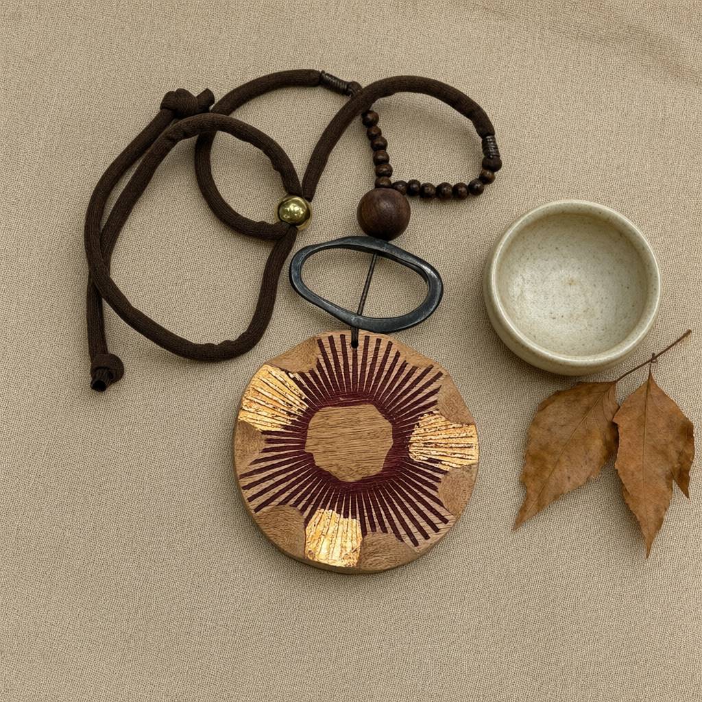 Collar étnico macadamia desde arriba para mujer Angara Moda