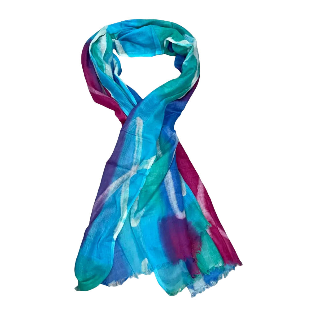 Pañuelo eucalipto en color Azul sobre fondo blanco para mujer Angara Moda