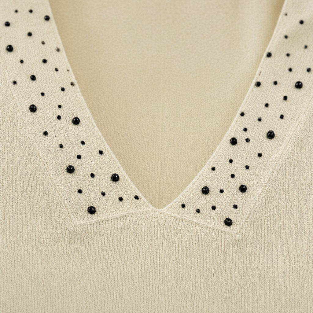 Detalle del tejido de Jersey constansa para mujer Angara Moda