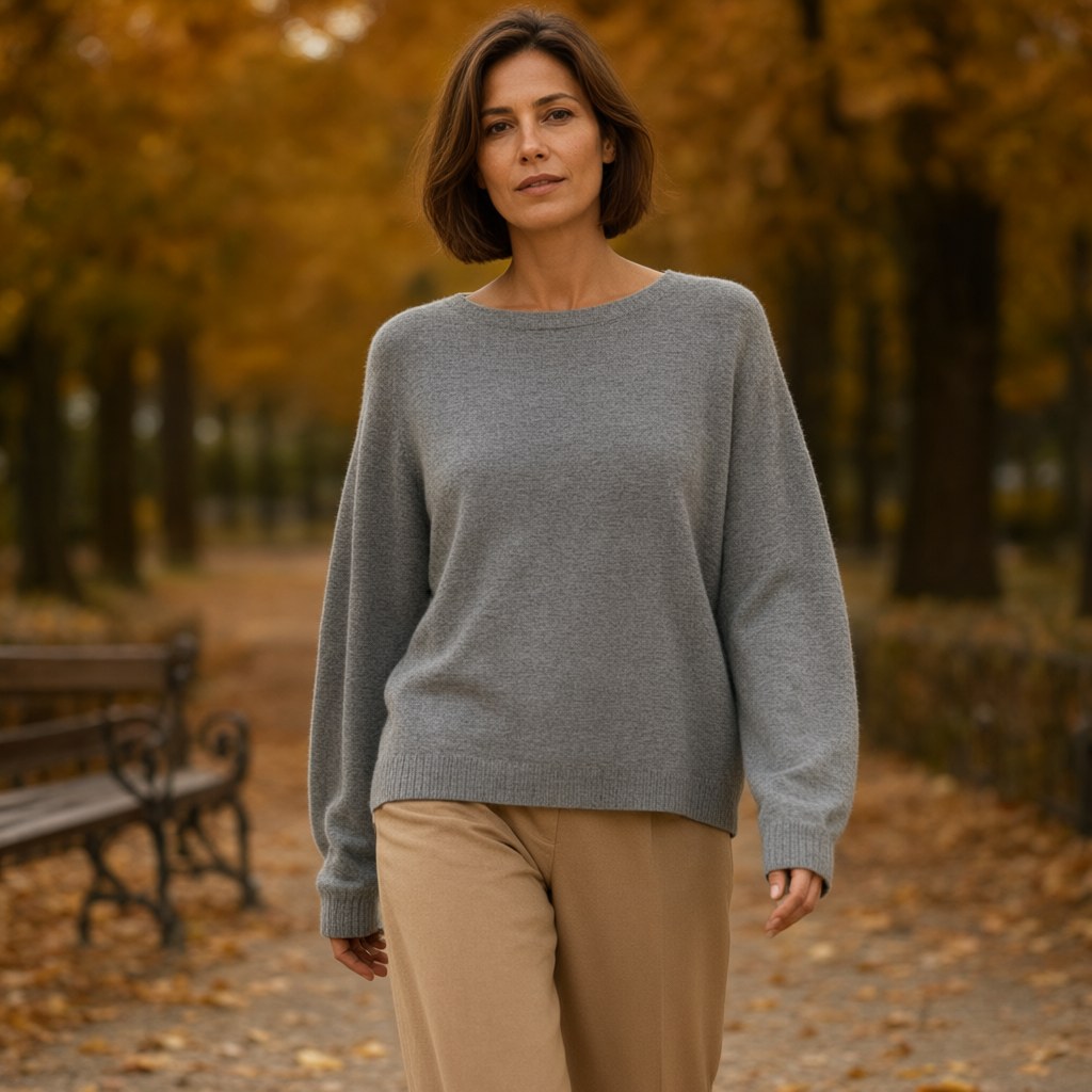 Jersey tordo bis con una modelo para mujer Angara Moda