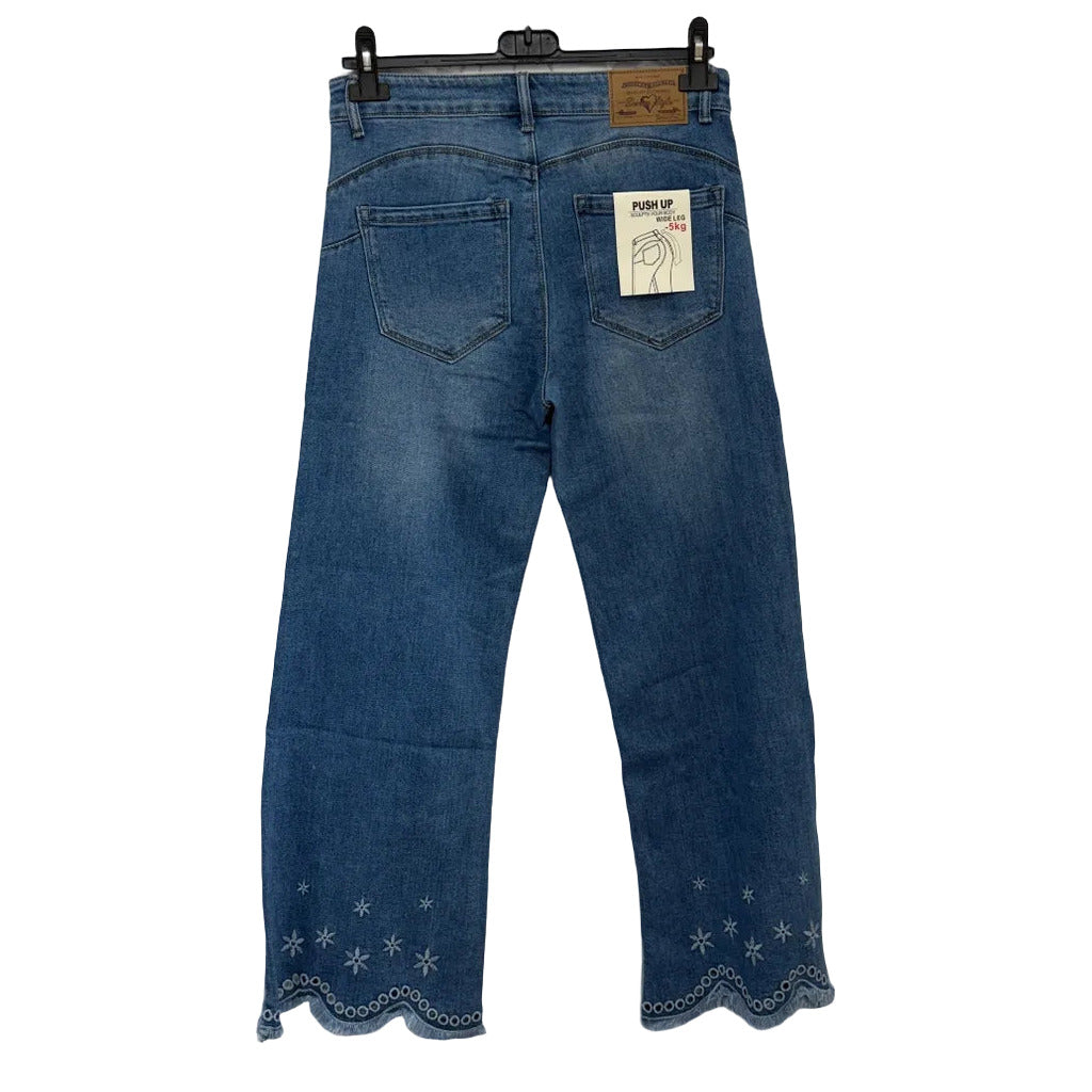 Pantalón Vaquero lisboa sobre fondo blanco para mujer Angara Moda